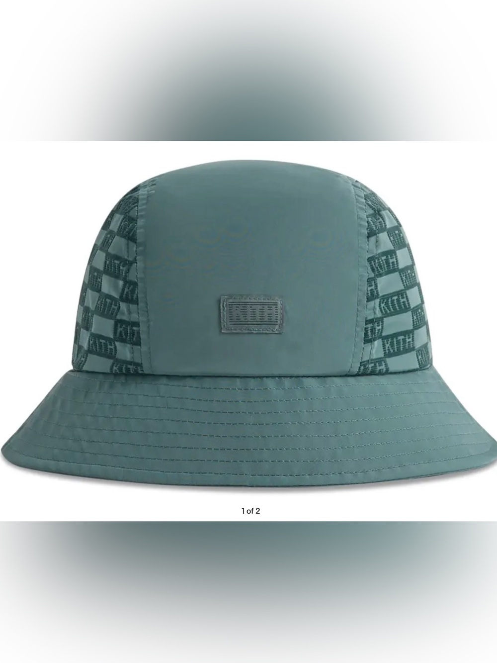 KITH flocked nylon monogram bucket hat ‘rhythm’ new with flaw
